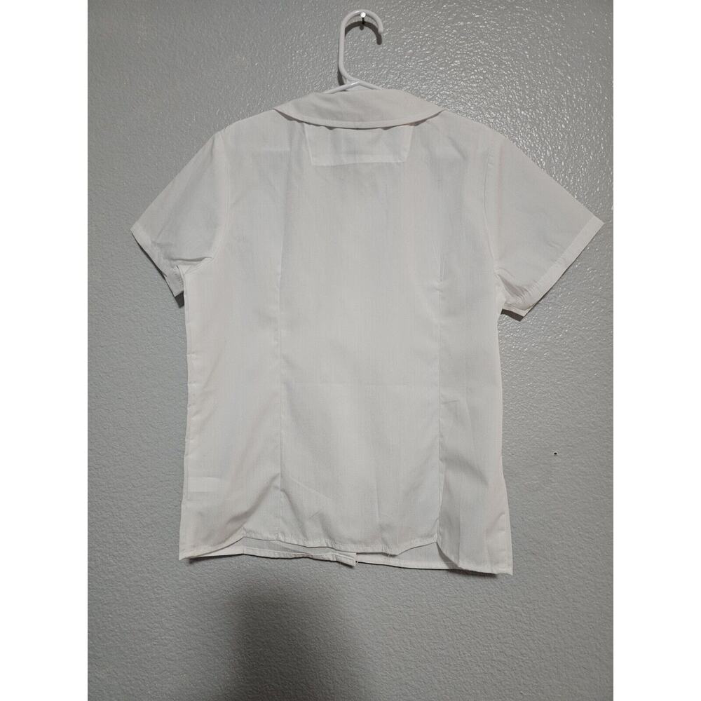 Girls White School Uniform Button Down Shirt Size 8 - Picture 5 of 7